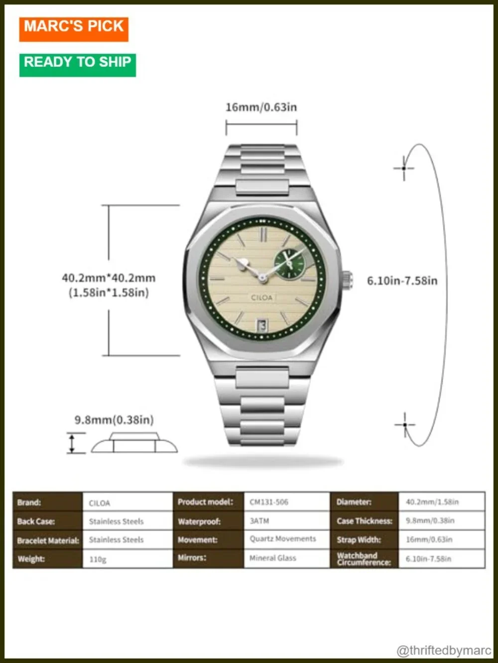 Men's Business Dress Analog Stainless Steel Watch Date Luxury Casual Wrist Watch